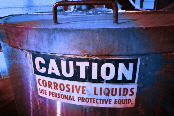 Photo d'un réservoir fabriqué en inox 316L pour contenir des liquides corrosifs